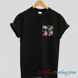 Real Stitched Red & Black Vintage Rose Floral Print Pocket