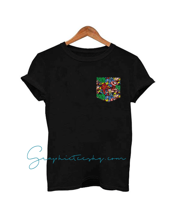 Real Stitched Superhero Marvel Print Pocket Real Stitched Superhero Marvel Print Pocket