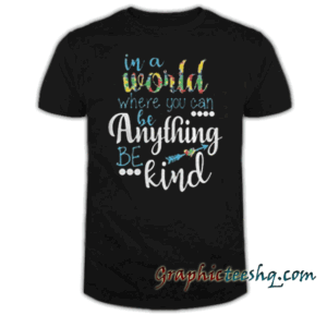 In a world where you can be anything be kind tee shirt