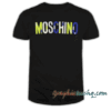 Black Moschino top blue and yellow tee shirt
