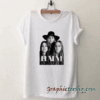 haim band black white tee shirt