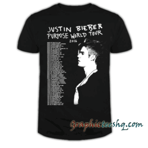 2016 Justin Bieber Purpose The World Tour tee shirt