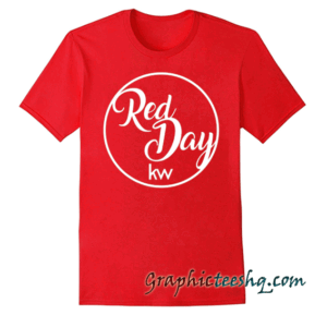 Red Day Cursive tee shirt