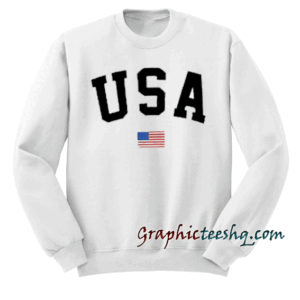 USA Flag Letter Black Unisex Sweatshirt