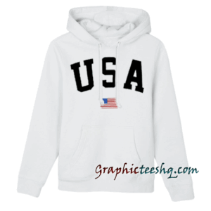 USA Flag Letter Black Unisex Hoodie