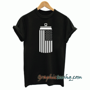 American Flag Beer Can Drinking tee shirt