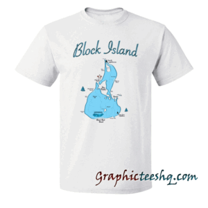 Block Island Map-Rhode Island tee shirt