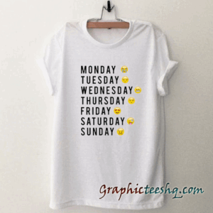 Days Of The Week Emoji Funny tee shirt