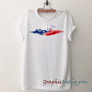 Paris skyline flag colors tee shirt