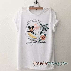 Riding The Waves California Mickey Mous tee shirt