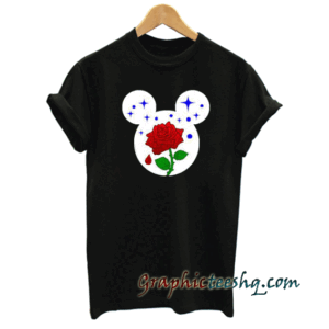 Rose Inside Mickey Mouse Head Funny tee shirt