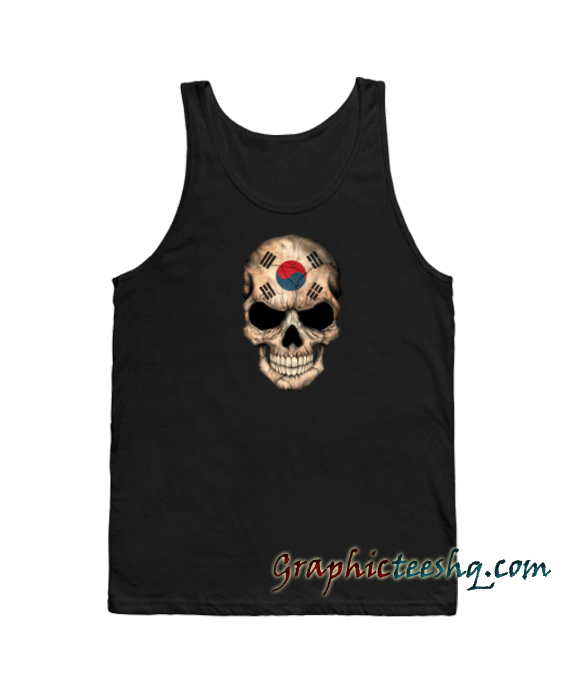 South Korean Flag Skull Tank top South Korean Flag Skull Tank top