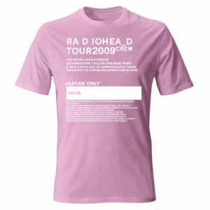 Tour 2009 Radiohead Band Tee Shirt