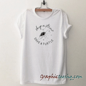 Skip a straw save a turtle tee shirt