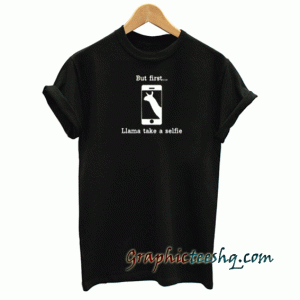 Free llama selfie funny tee shirt
