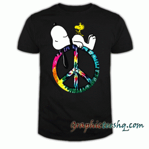 Peace And Love Hippie Style Sleeping Snoopy tee shirt
