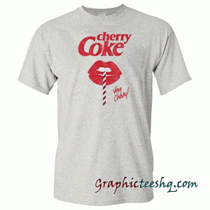 Womens Coca Cola Vintage Very Cherry Coke Lips Graphic tee shirt