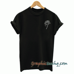 Rose Flower Pocket Tee Shirt