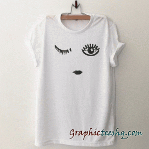Wink Eyes Print tee shirt