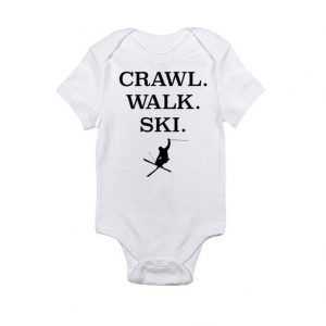 Crawl. Walk. Ski. Baby Onesie