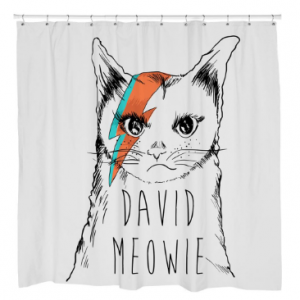 David Meowie Shower Curtain