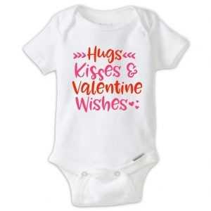 Hugs Kisses & Valentine Wishes Baby Onesie