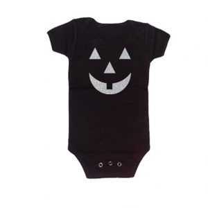 Jack O Lantern Onesie - Black Baby Onesie
