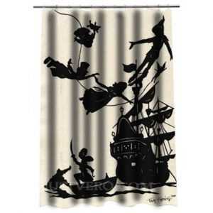Peter Pan Flying Silhouette Shower Curtain
