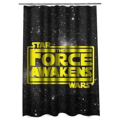 Star Wars The Force Awakens in Yellow Shower Curtain Star Wars The Force Awakens in Yellow Shower Curtain