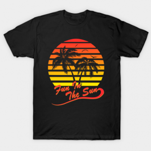 Fun In The Sun 80s Tropical Sunset tee shirt