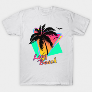 Long Beach Cool 80s Sunset tee shirt