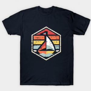 Retro Badge Sailboat tee shirt