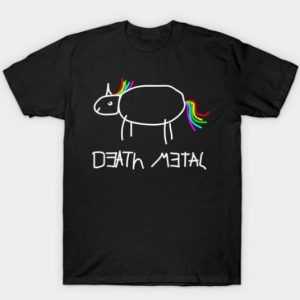 Death Metal rainbow unicorn tee shirt