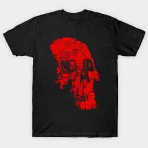 Horror Skull (red version) tee shirt