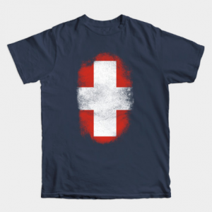 Swiss Flag Souvenir - Distressed Switzerland Design tee shirt