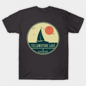 Yellowstone Lake Sailing Design tee shirt