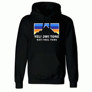 Yellowstone-National Park Retro Mountain Colors Hoodie