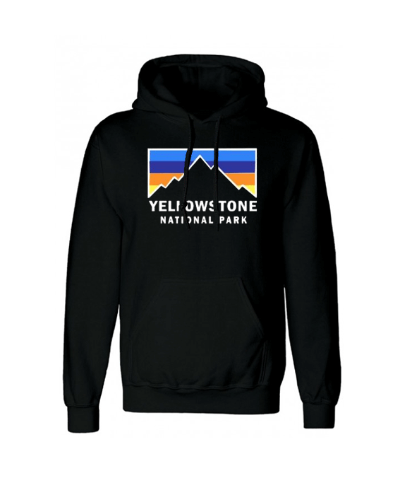 Yellowstone-National Park Retro Mountain Colors Hoodie Yellowstone-National Park Retro Mountain Colors Hoodie