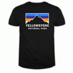 Yellowstone-National Park Retro Mountain Colors tee shirt