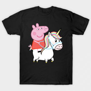 Unicorn and peppa pig tee shirt