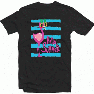 Hello Summer Flamingo tee shirt