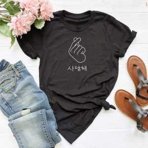 Korean Finger Heart tee shirt