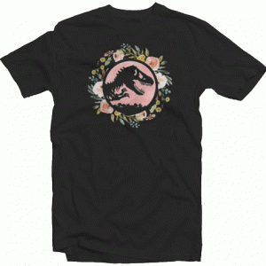 Floral Jurassic Park tee shirt