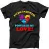 Autism Awareness Powered By Love Puzzle Heart tee shirt