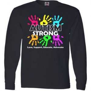 Autism Strong Love Support Educate Advocate Long Sleeve tee shirt