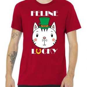Feline Lucky Cat St Patricks Day tee shirt