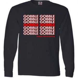 Gobble Gobble Retro Happy Thanksgiving Long Sleeve tee shirt