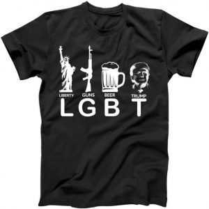 LGBT Liberty Guns Beer Pro Donald Trump tee shirt