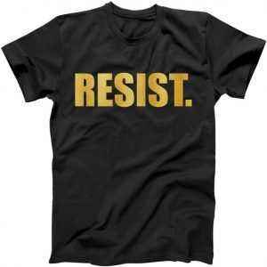 Limited Edition Resist. Gold Foil Print tee shirt