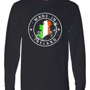 Made In Ireland -Irish Distressed Logo Long Sleeve tee shirt